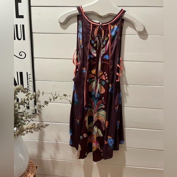 FREE PEOPLE burgundy satin tunic size S - Picture 2 of 8